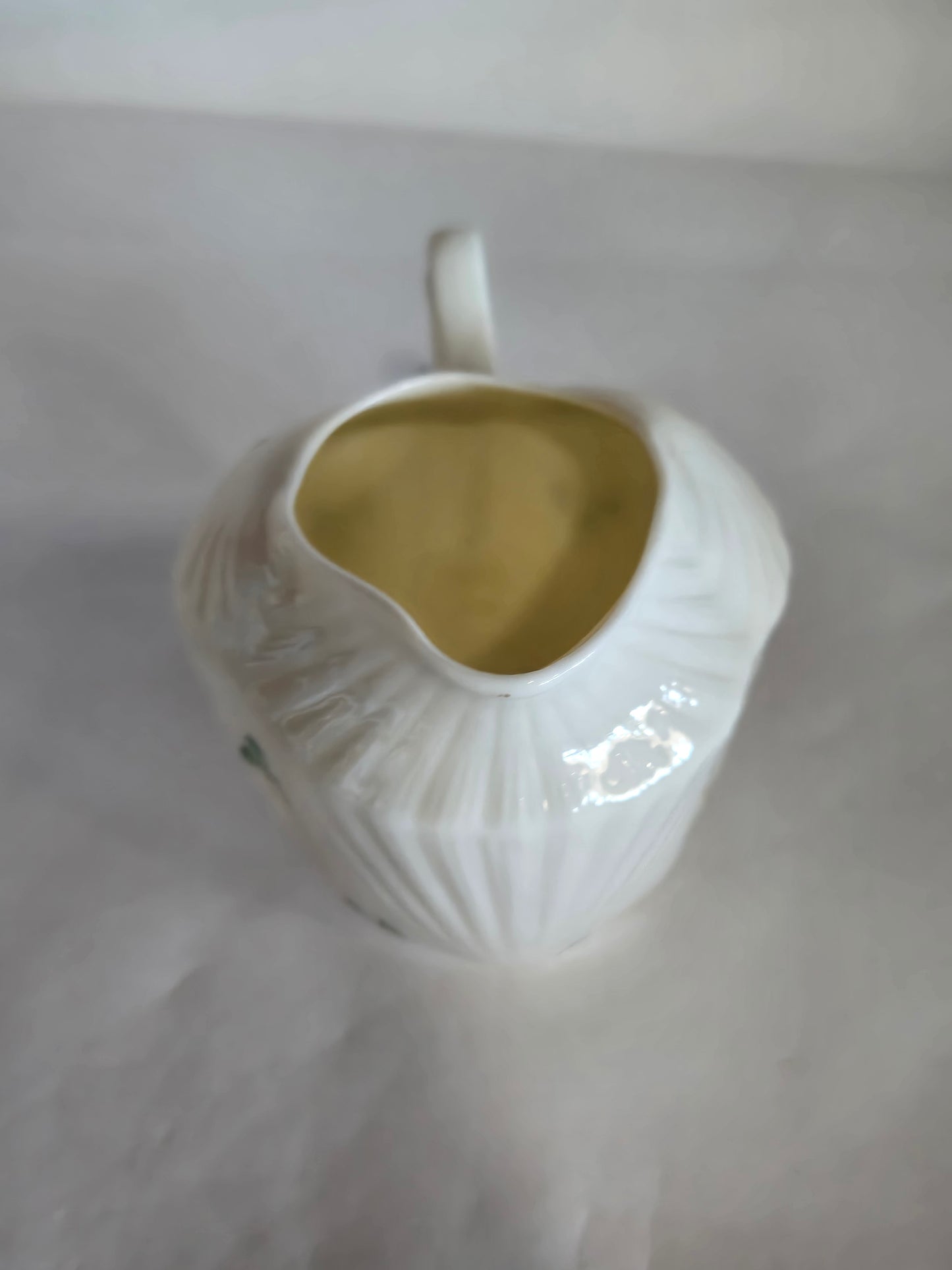 Vintage  Irish Belleek shamrock creamer & sugar dish