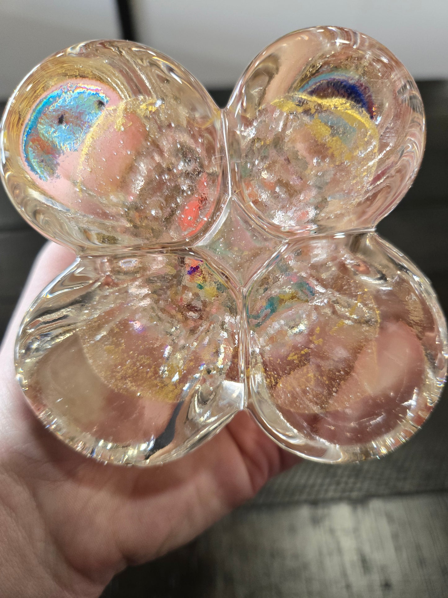 Mid Century Murano Glass Rooster- Multicolor with gold flecks