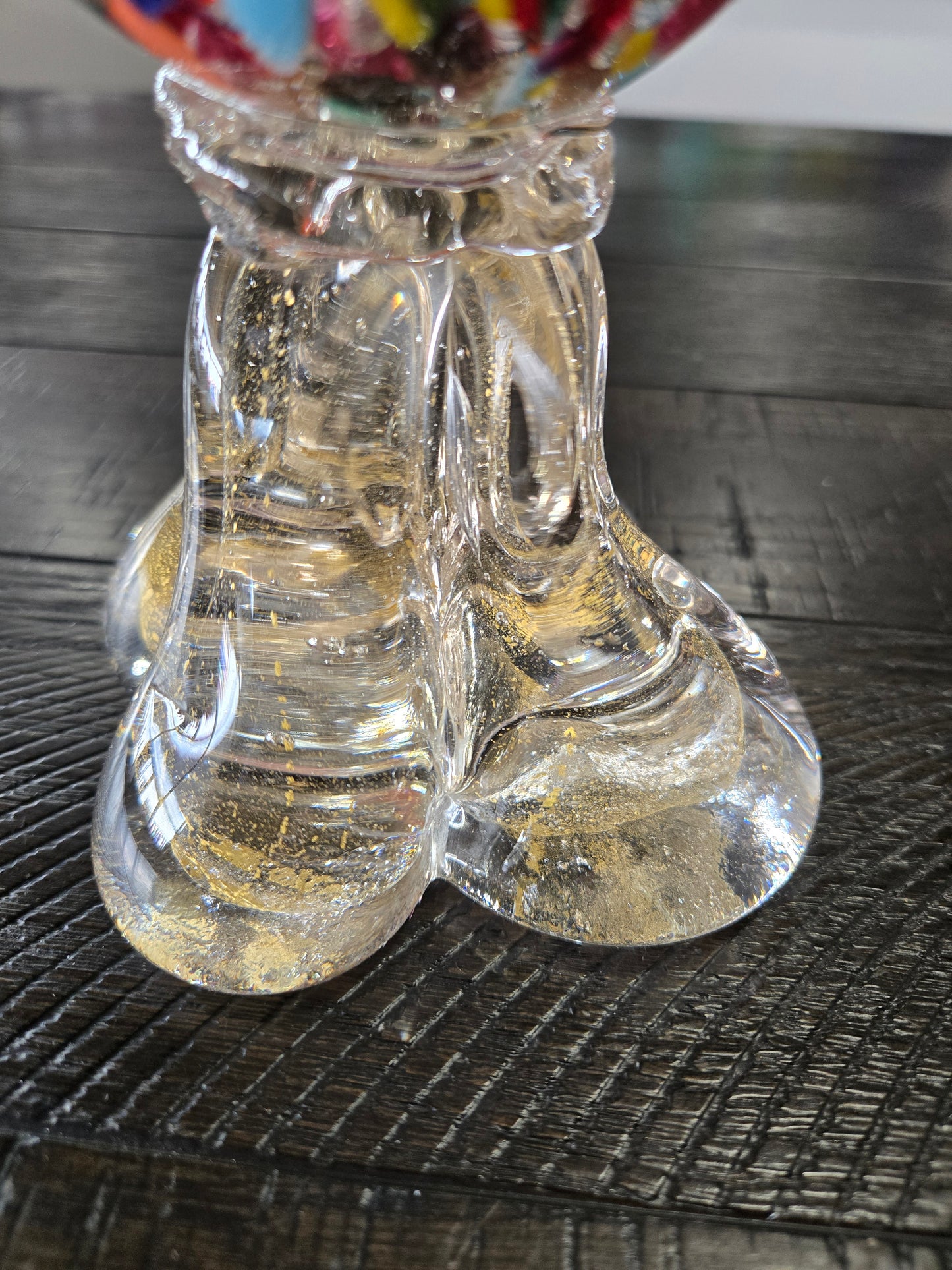 Mid Century Murano Glass Rooster- Multicolor with gold flecks