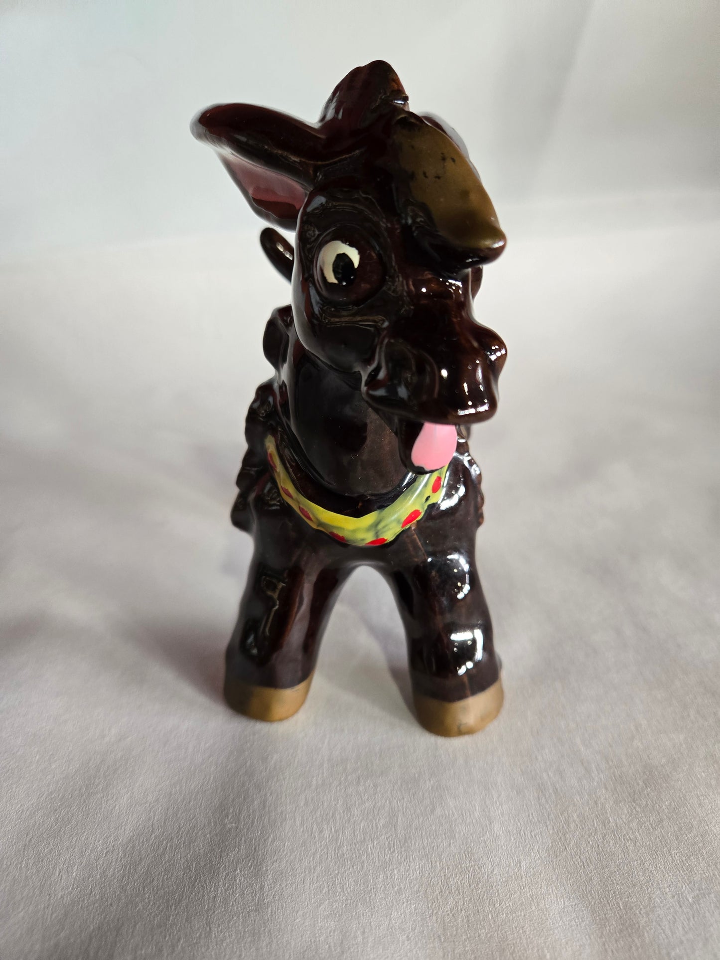 Vintage Ceramic Donkey Salt and Pepper 3pc Set