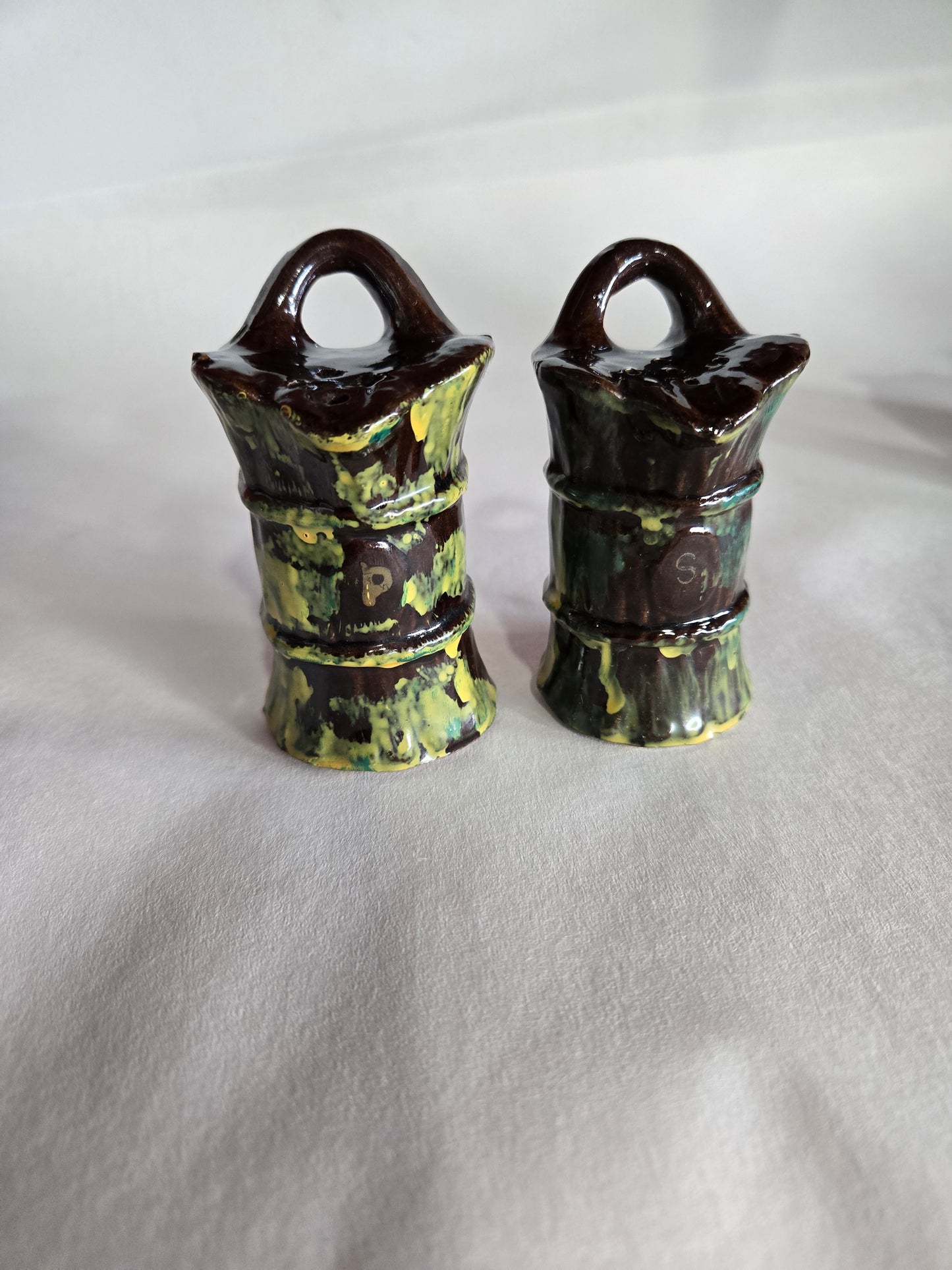 Vintage Ceramic Donkey Salt and Pepper 3pc Set