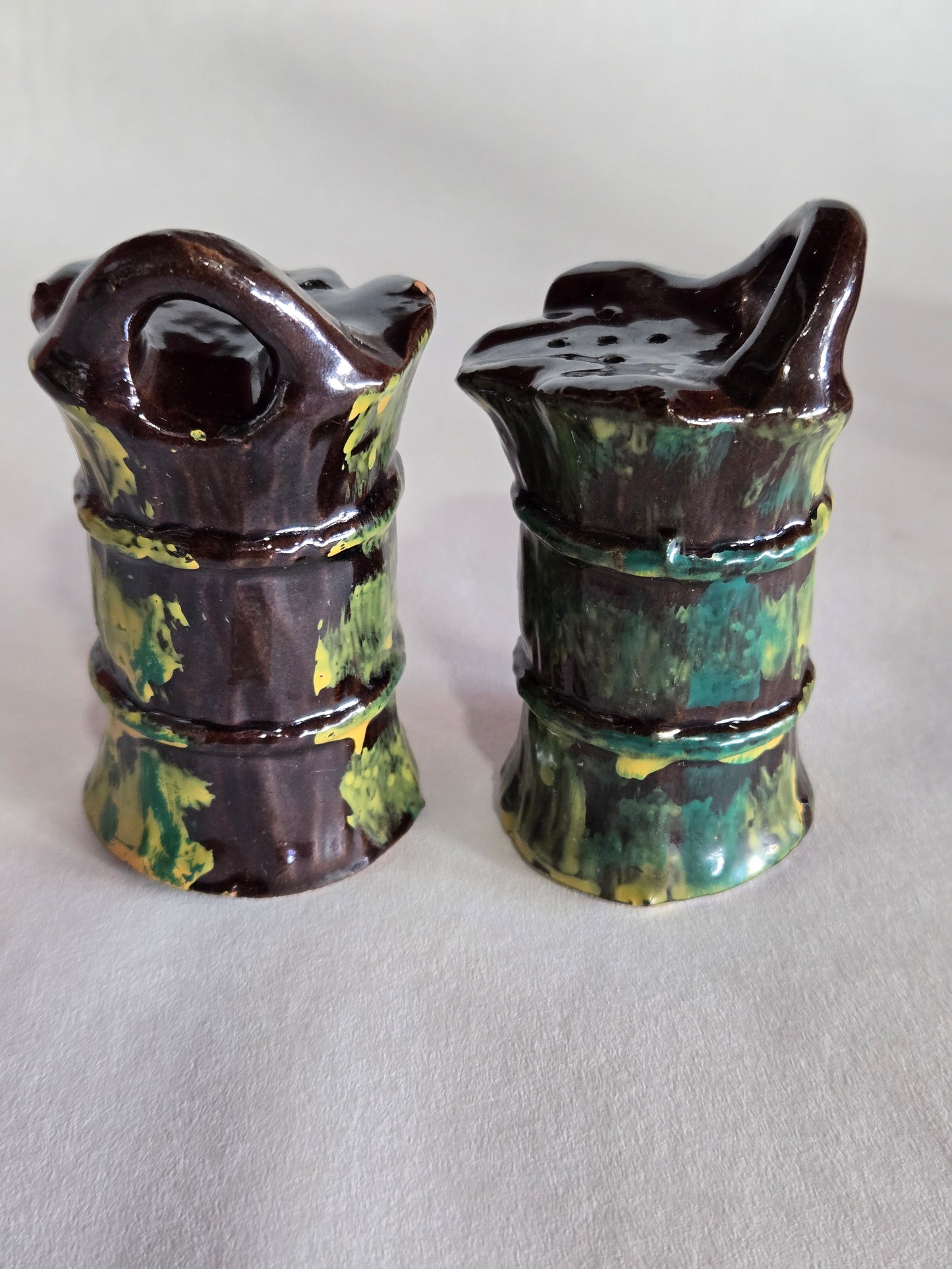 Vintage Ceramic Donkey Salt and Pepper 3pc Set
