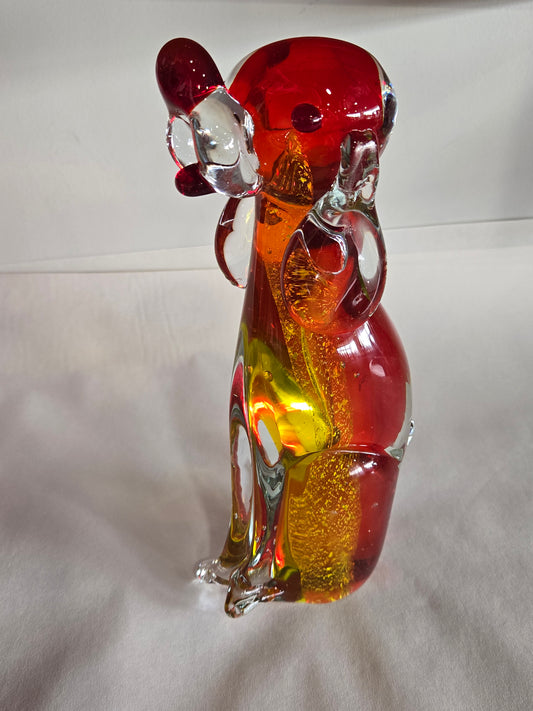 Colorful Murano glass dog