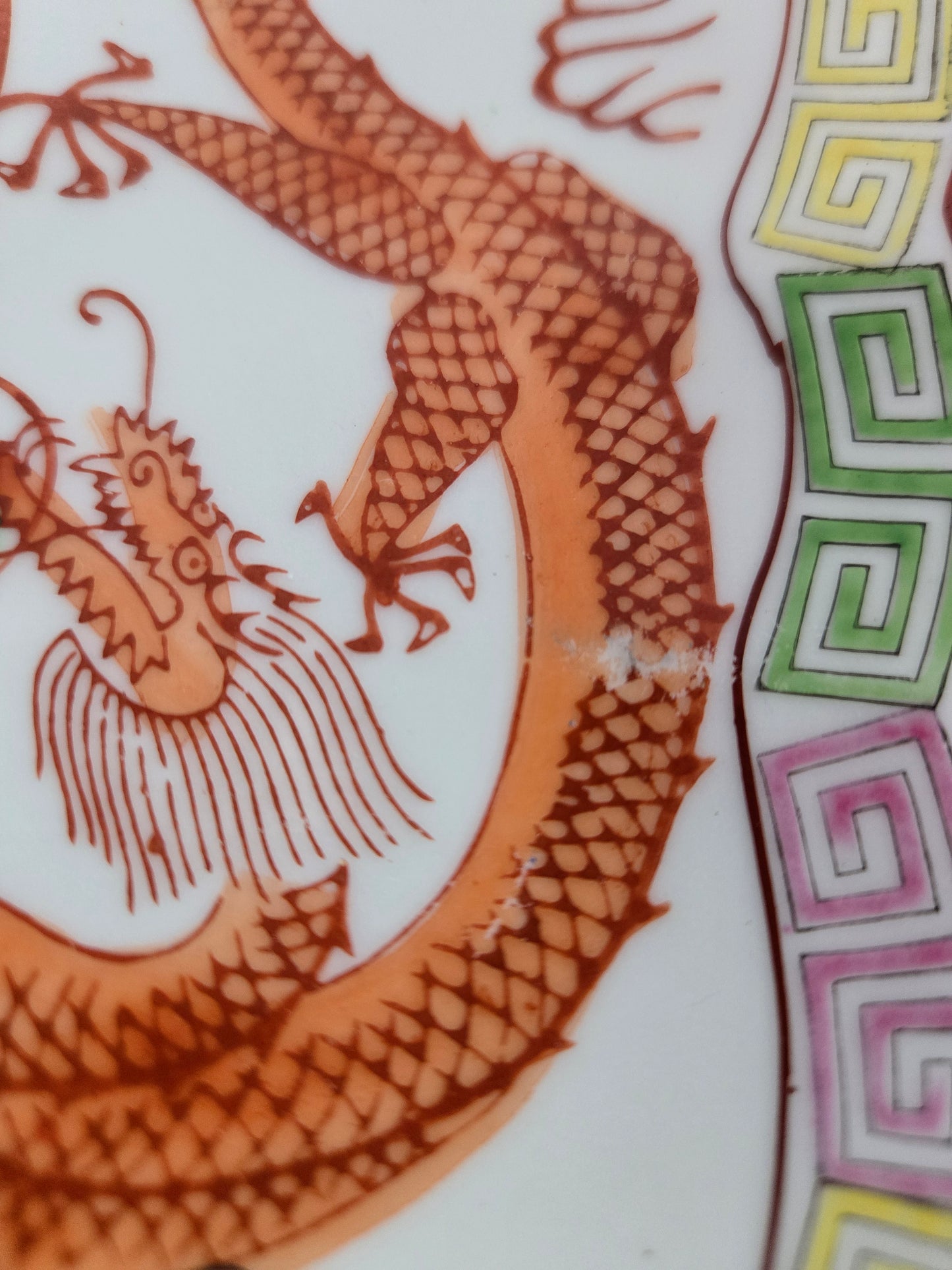 Porcelain Dragon & Phoenix decorative dish