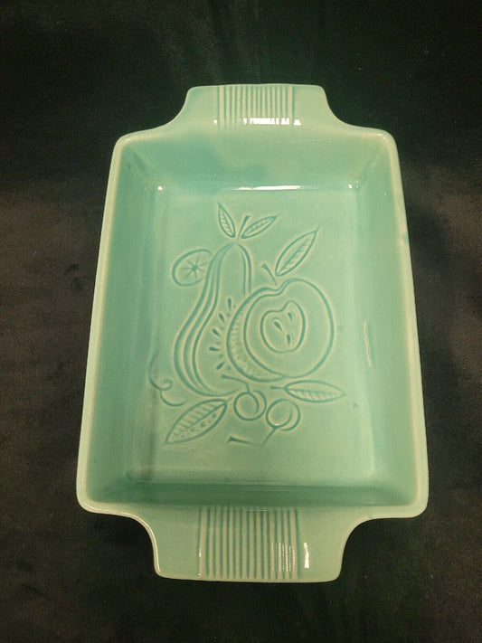 Vintage Teal Apple and Pear Dish