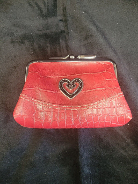 Red Buxton Wallet with Heart Accent