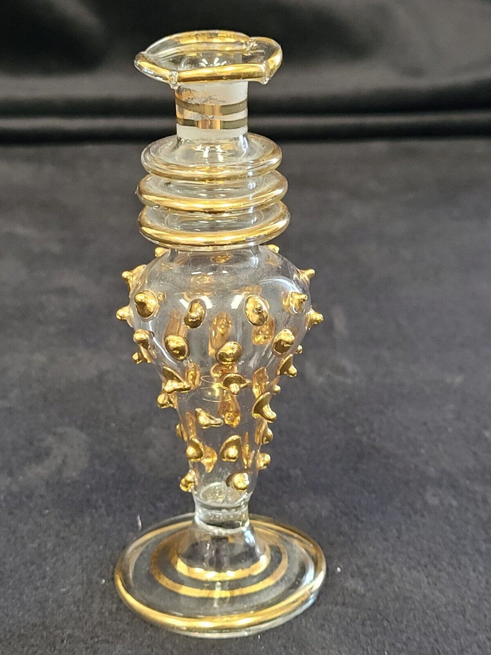 Egyptian Glass Clear Perfume Bottle No Stopper