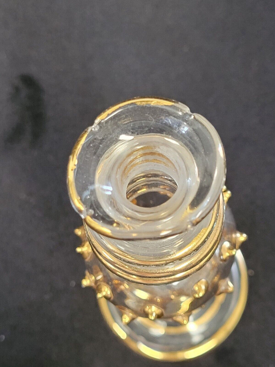 Egyptian Glass Clear Perfume Bottle No Stopper