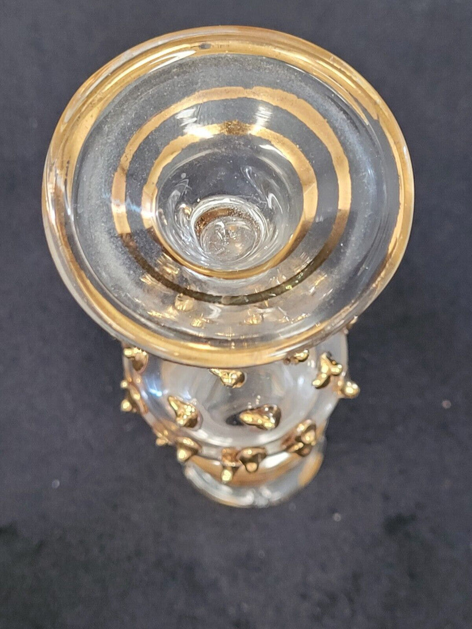 Egyptian Glass Clear Perfume Bottle No Stopper