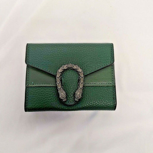 Faux Leather Green Wallet