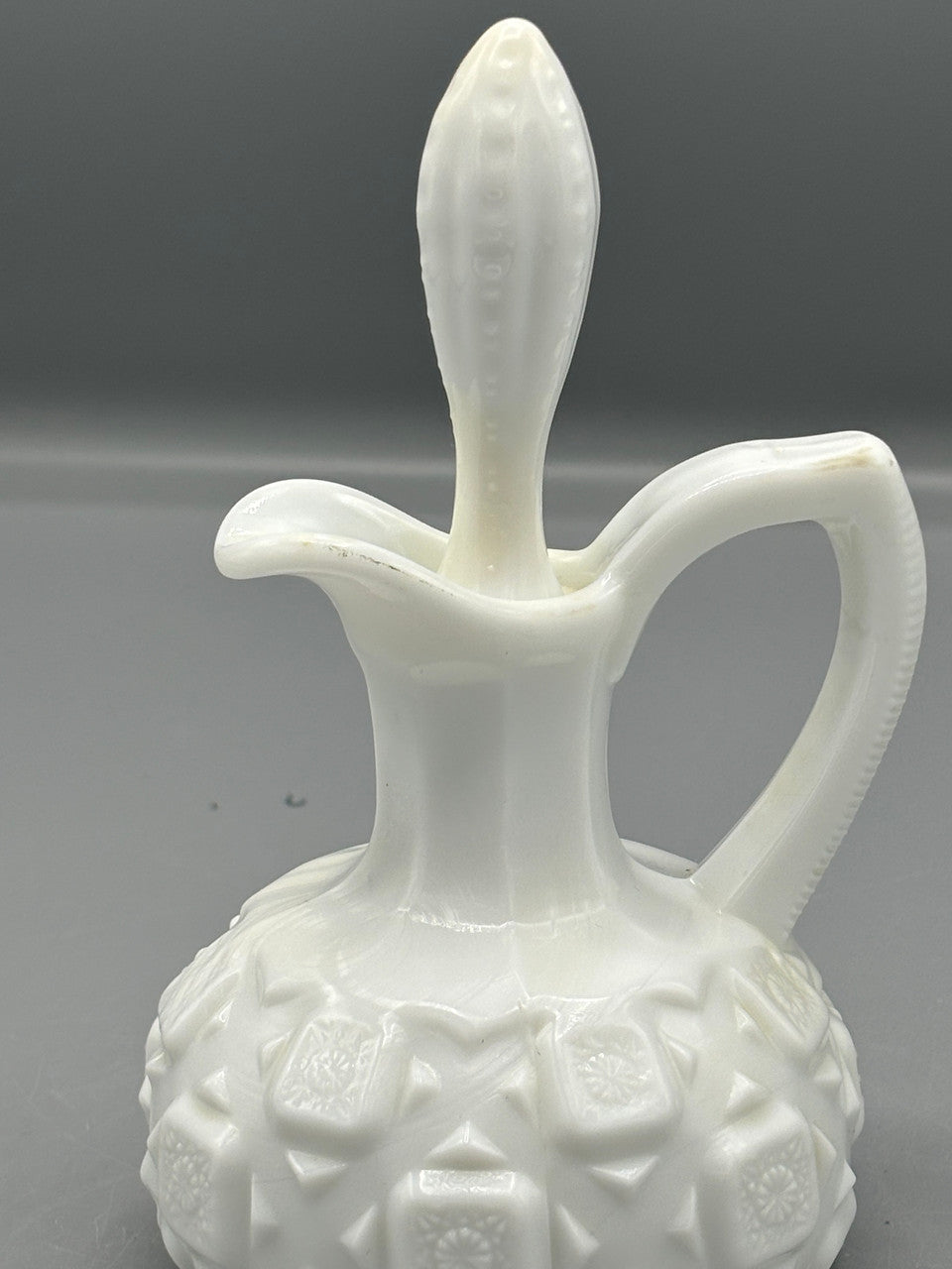 Westmoreland Milk Glass Oil/Vinegar Cruet w/ Stopper