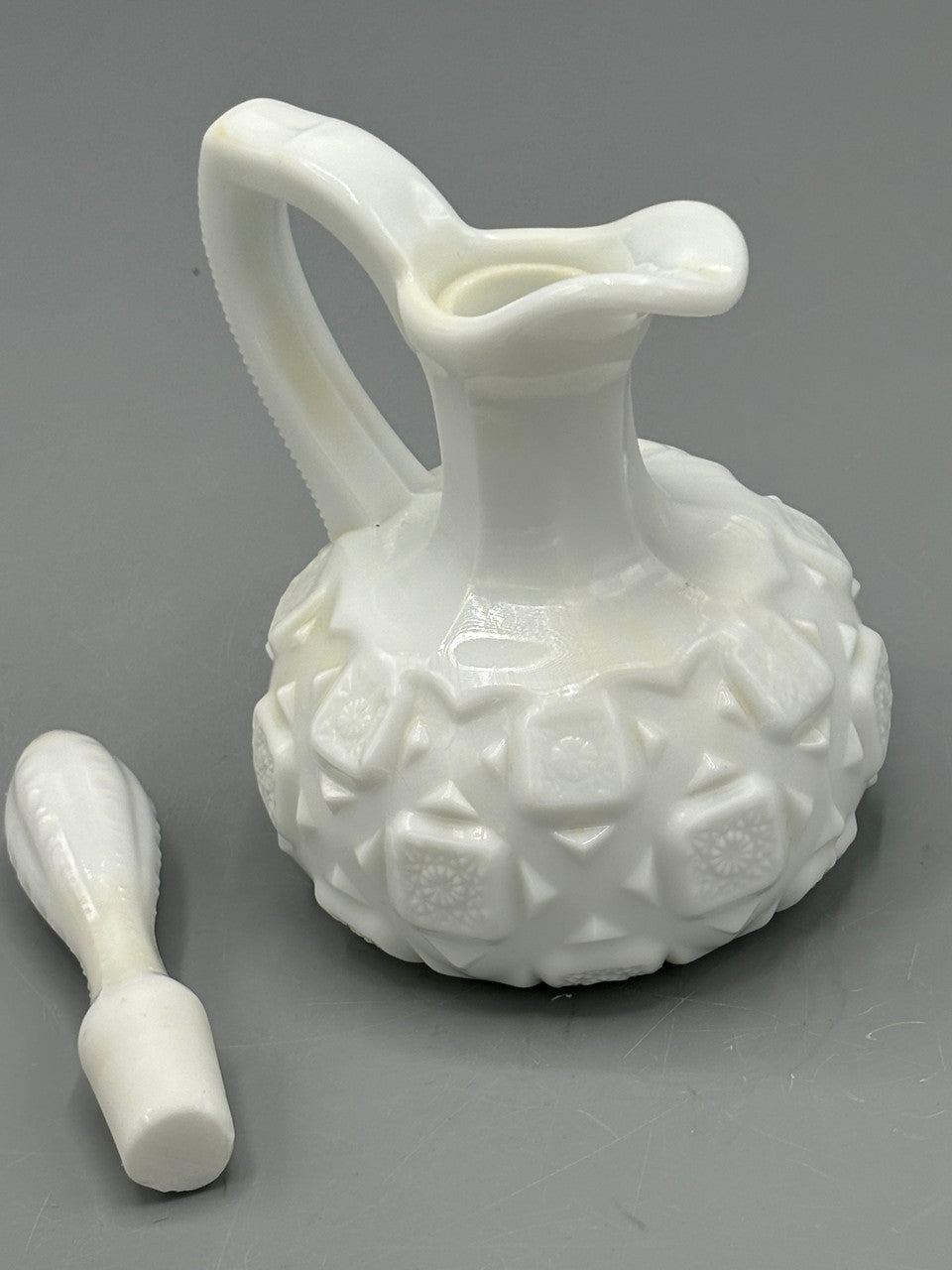 Westmoreland Milk Glass Oil/Vinegar Cruet w/ Stopper