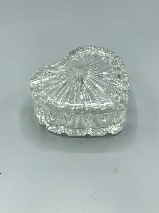 Decorative glass heart trinket box