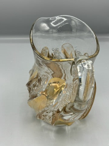 Fostoria glass pitcher with wedding bell pattern