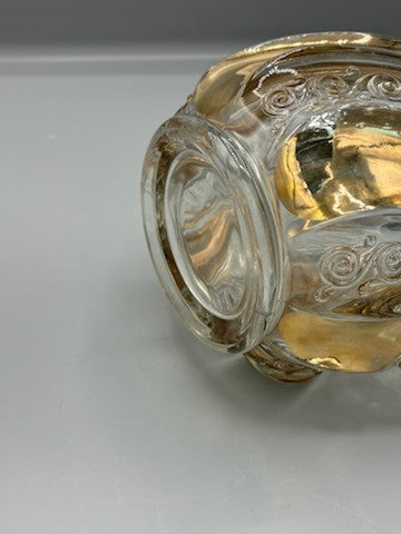 Fostoria glass pitcher with wedding bell pattern