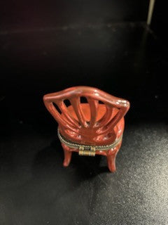 Vintage Porcelain Hinged Chair Trinket Box