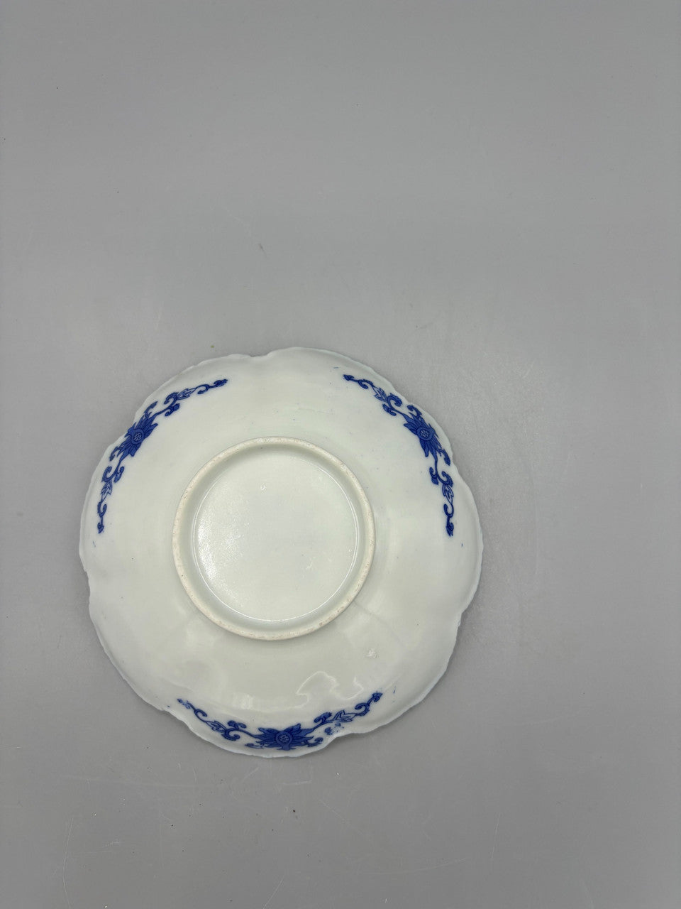 Scalloped blue & white trinket bowl