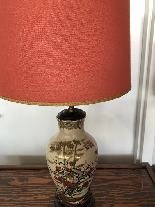 Satsuma Vase Lamp signed Japanese