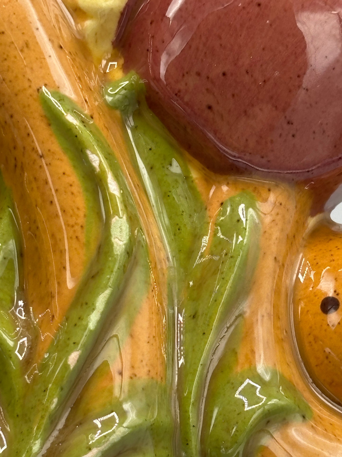 Vintage hand painted ceramic mushroom napkin holder