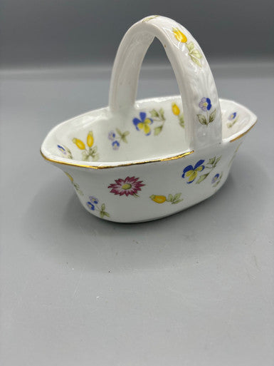 Small ceramic floral basket