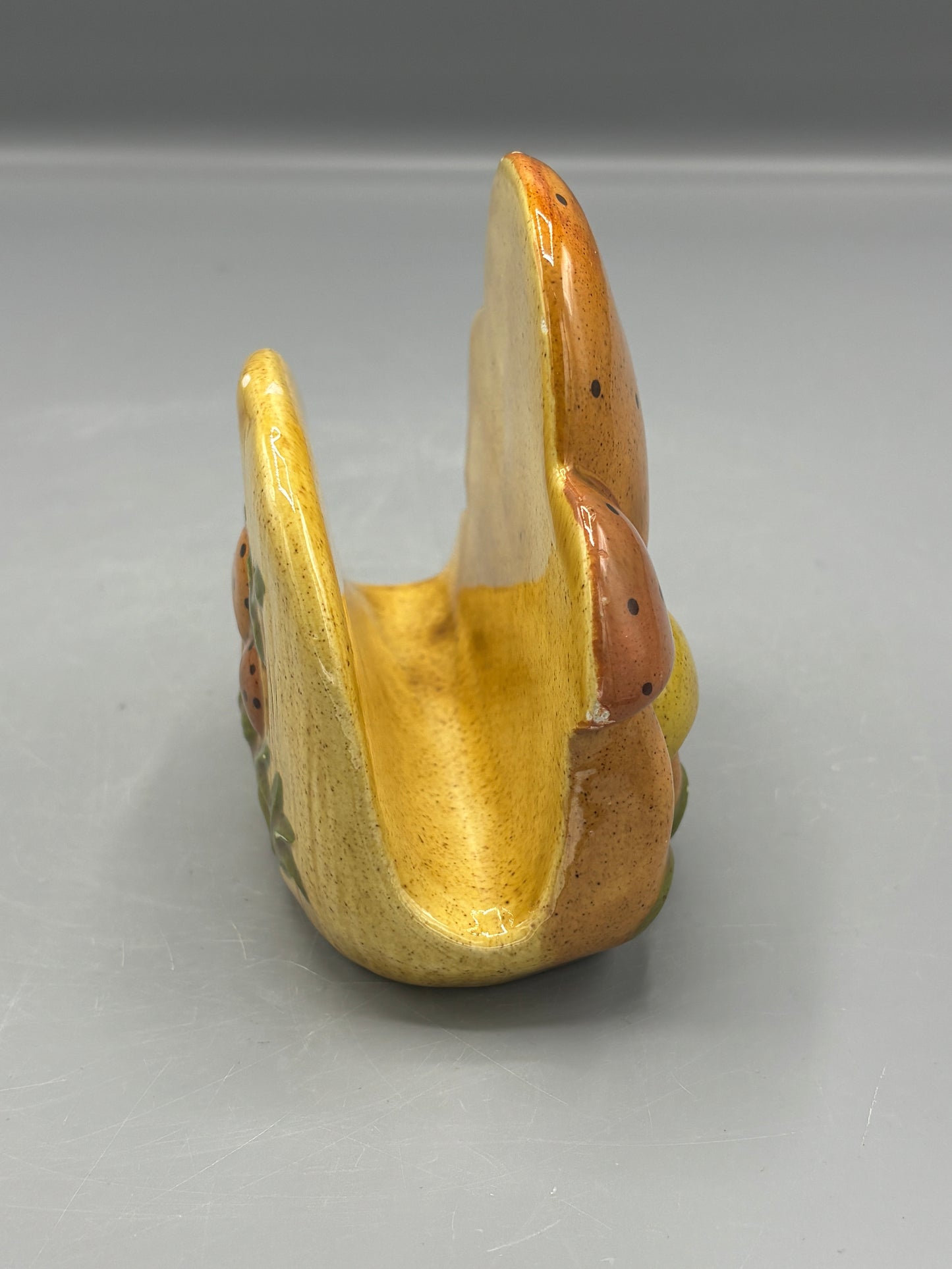 Vintage hand painted ceramic mushroom napkin holder