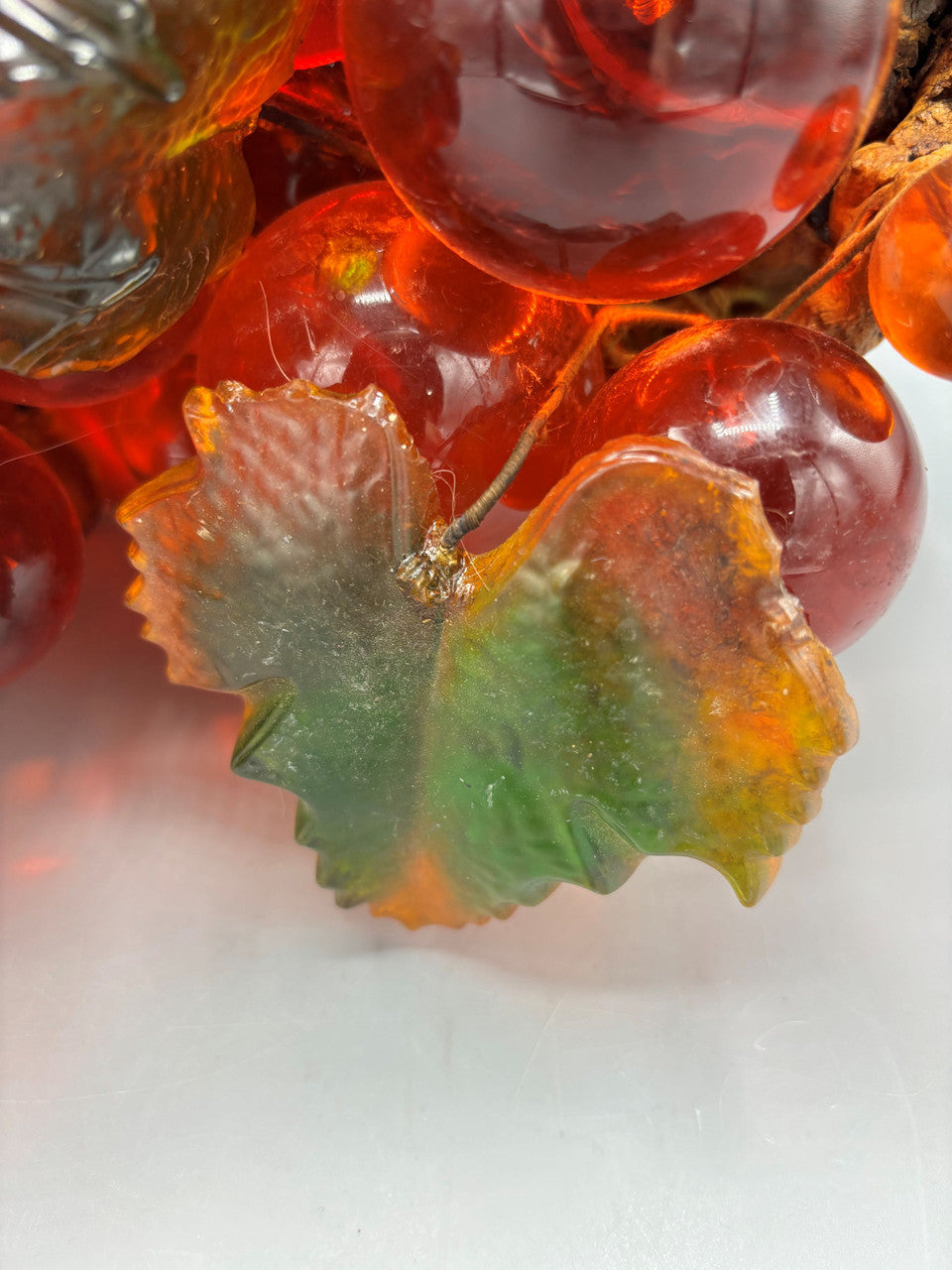 Large Amber grapes on wood