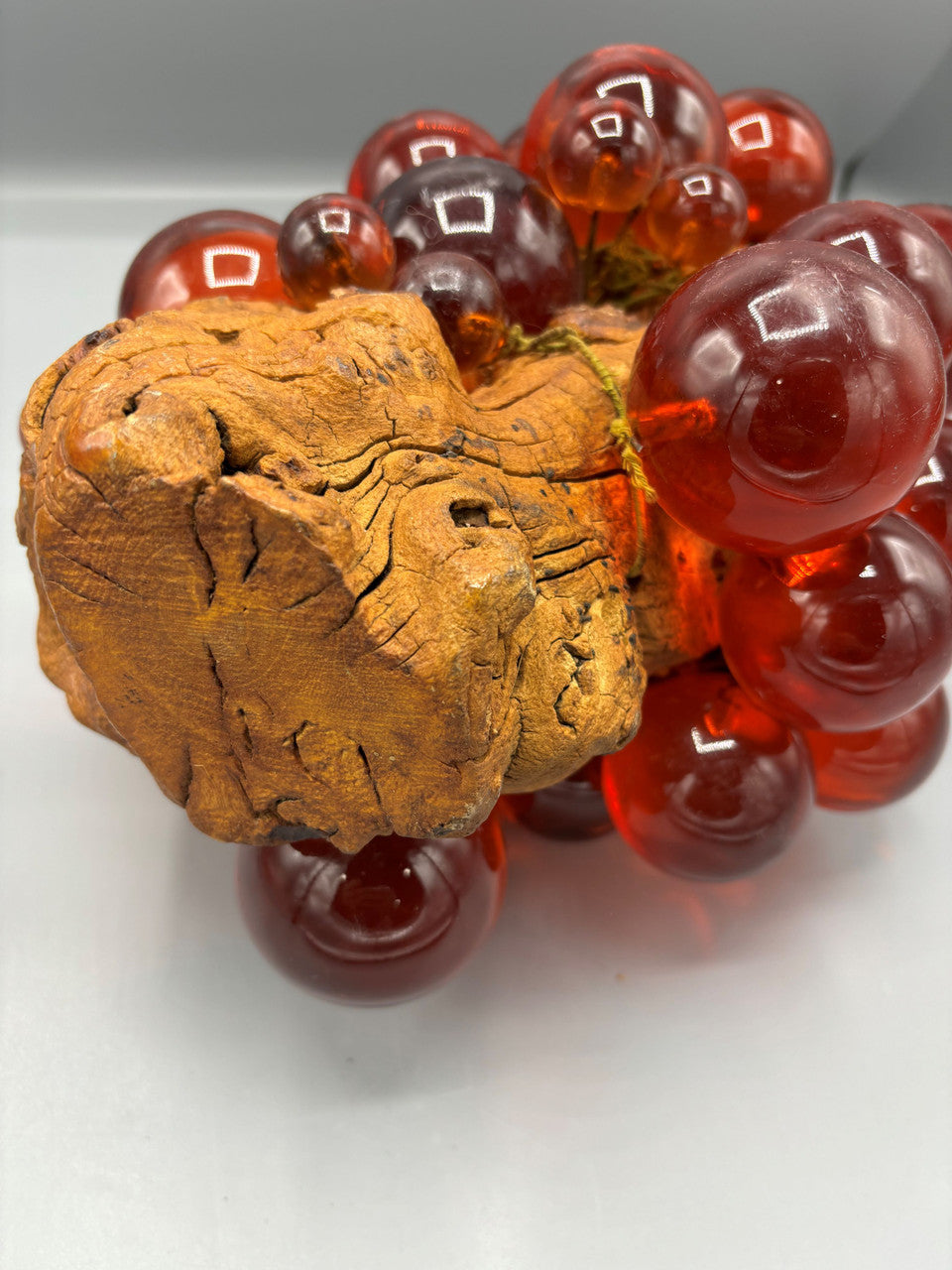 Large Amber grapes on wood