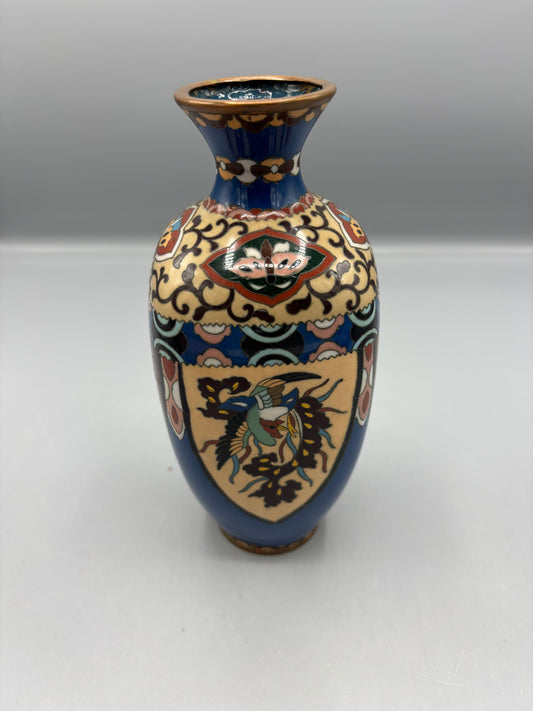 Japanese Cloisonné enamel vase Mythical creatures