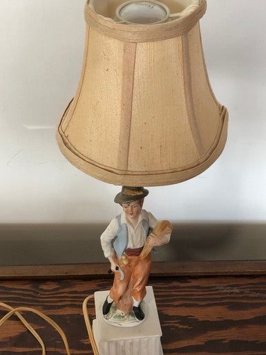 Vintage Victorian Handpainted figure lamp