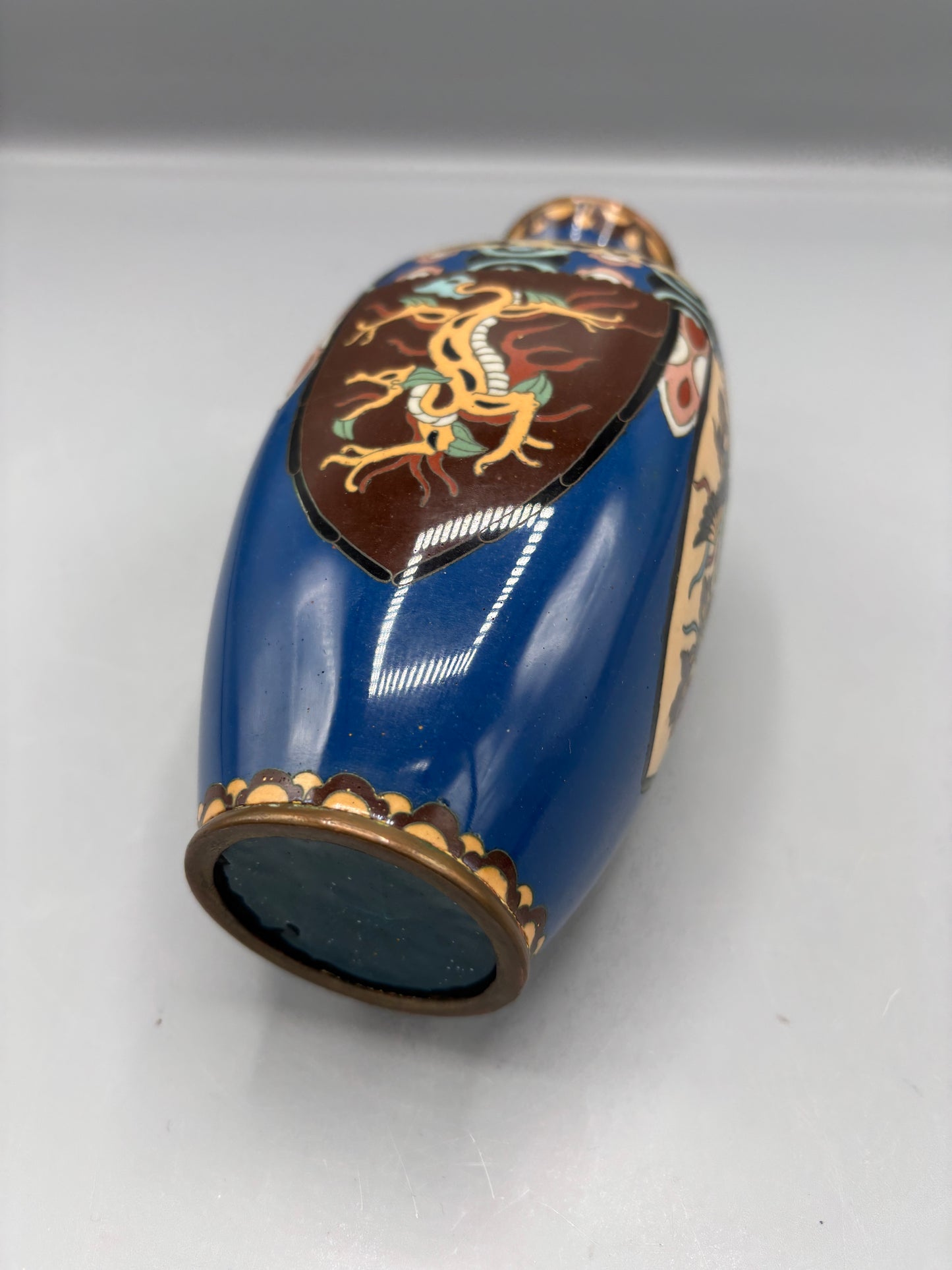 Japanese Cloisonné enamel vase Mythical creatures
