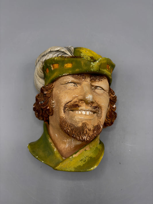 Vintage Robin Hood Chalkware wall hanging by Wright