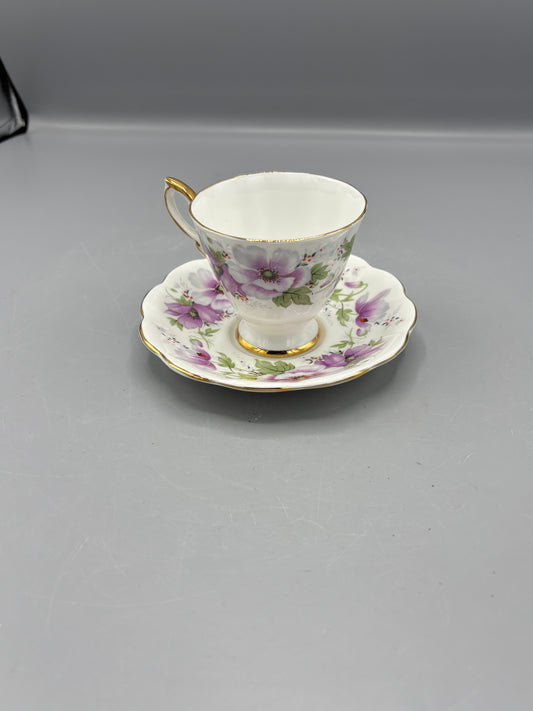 Royal Standard Violetta fine bone teacup & saucer
