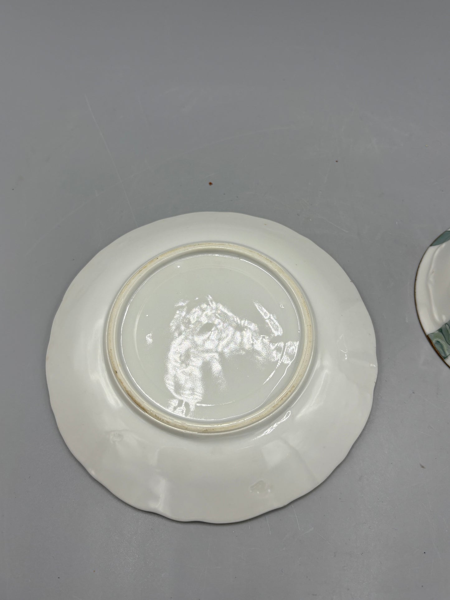 Vintage porcelain teacup & saucer with pink flowers