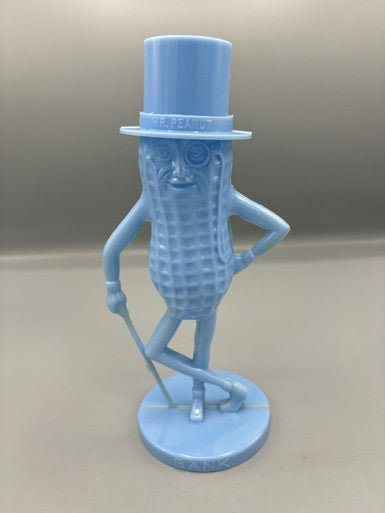 Vintage planters Mr Peanut light blue plastic money coin bank