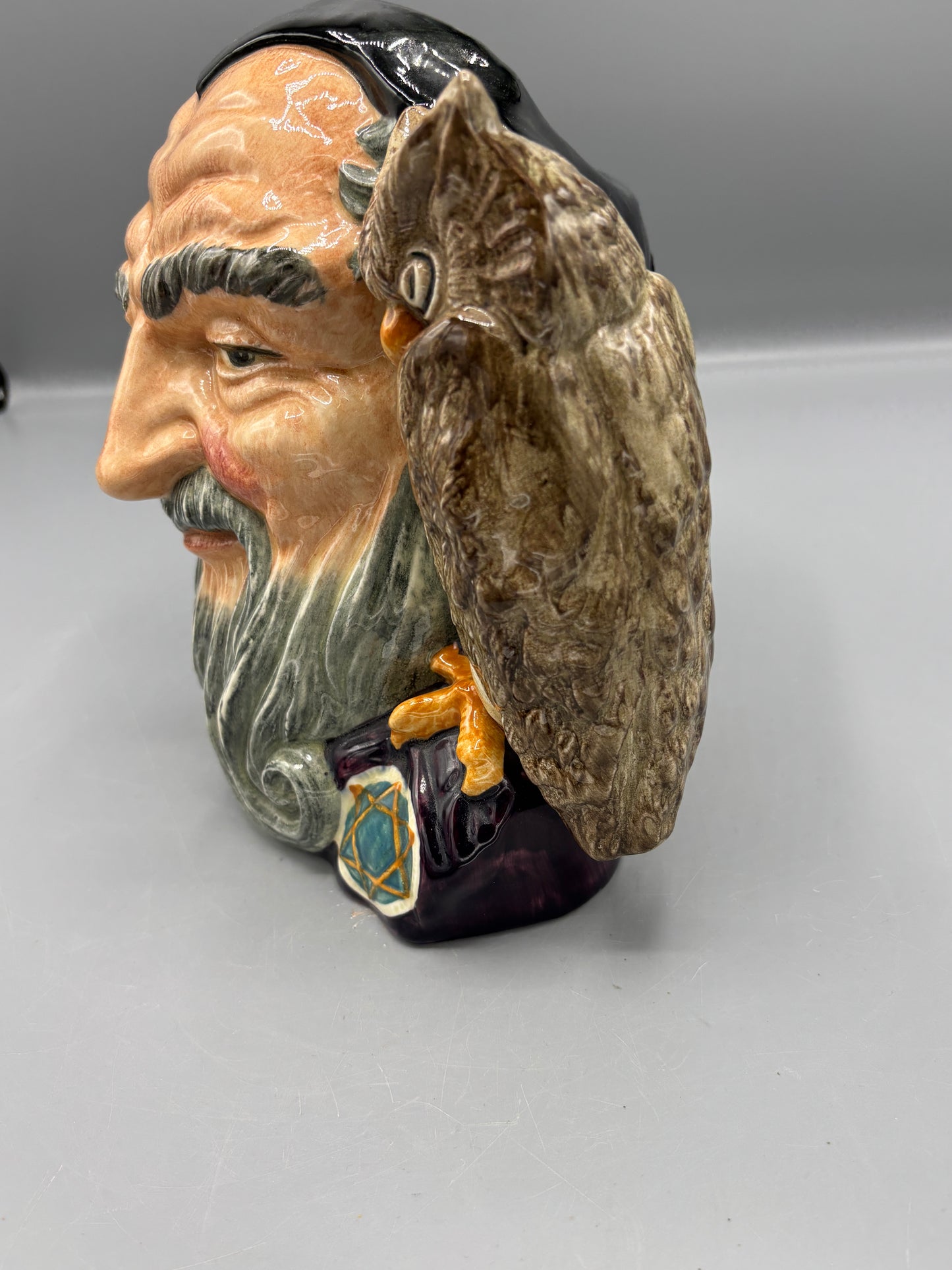 Royal Doulton Merlin jug with owl Toby Mug