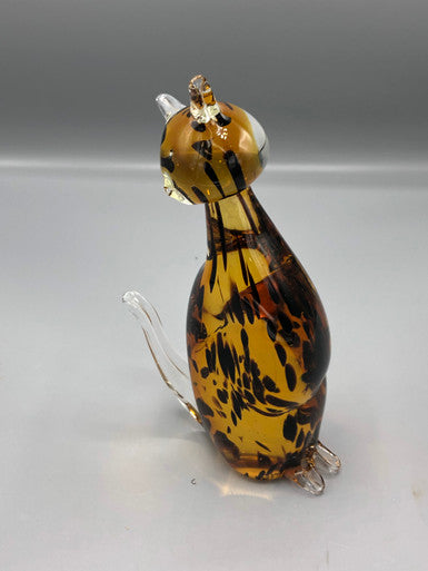 Sitting Murano Amber Cat