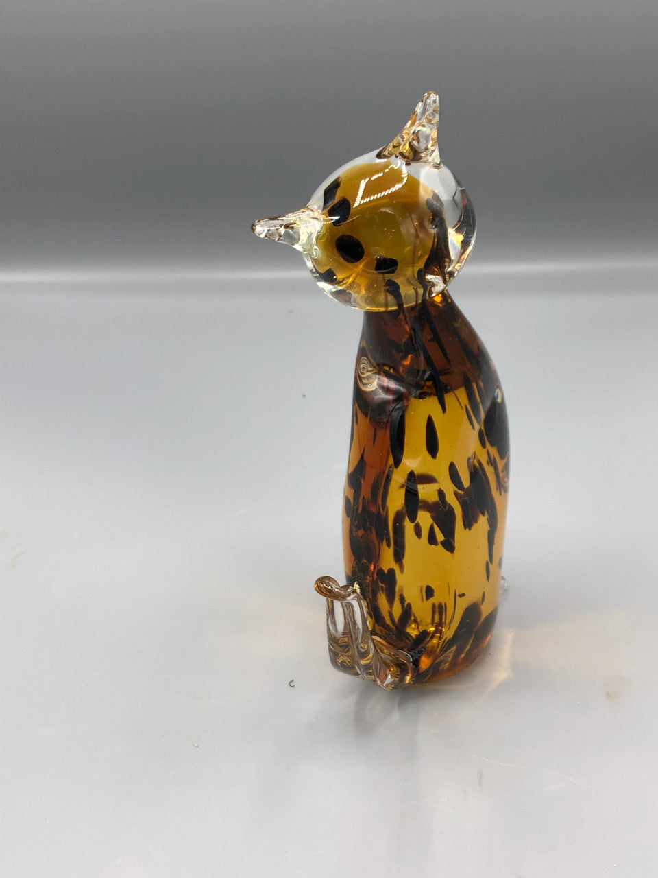 Sitting Murano Amber Cat