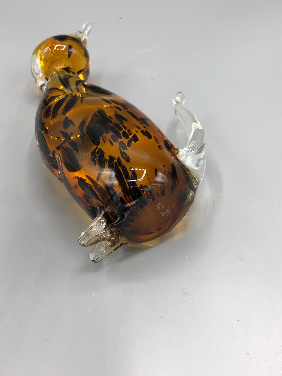 Sitting Murano Amber Cat