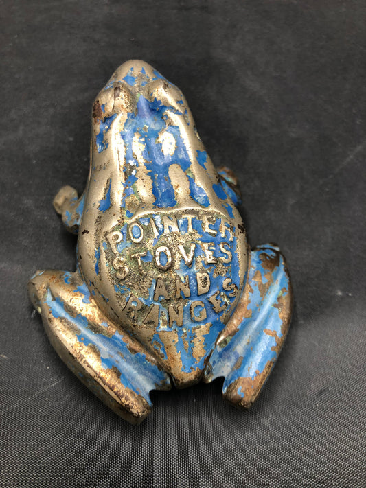 Cast Iron Advertising Frog &  Match Safe