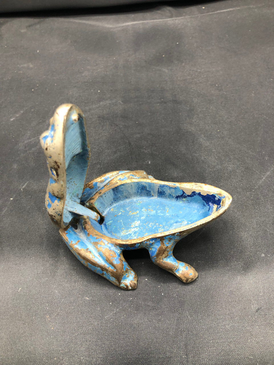 Cast Iron Advertising Frog &  Match Safe