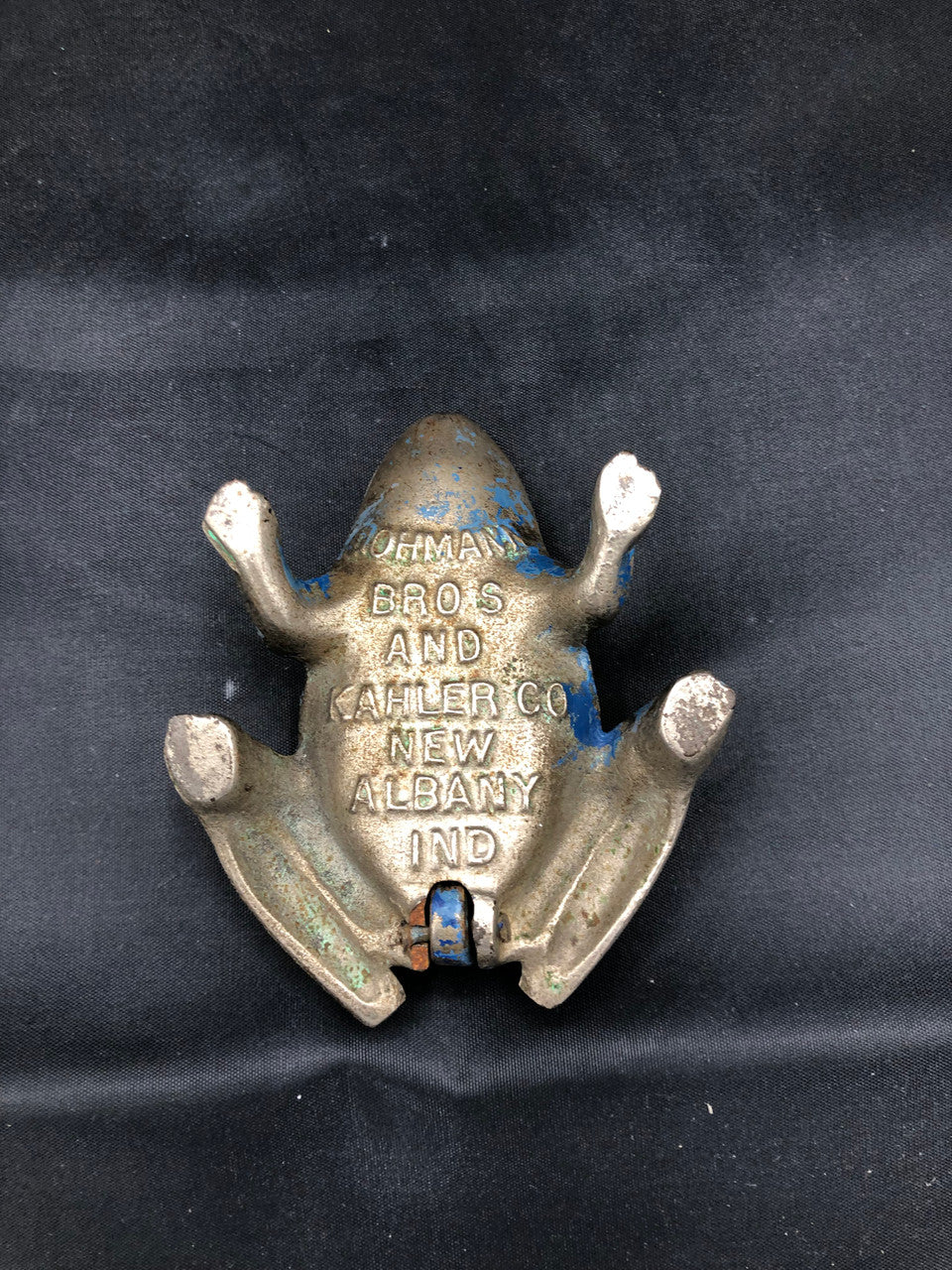 Cast Iron Advertising Frog &  Match Safe