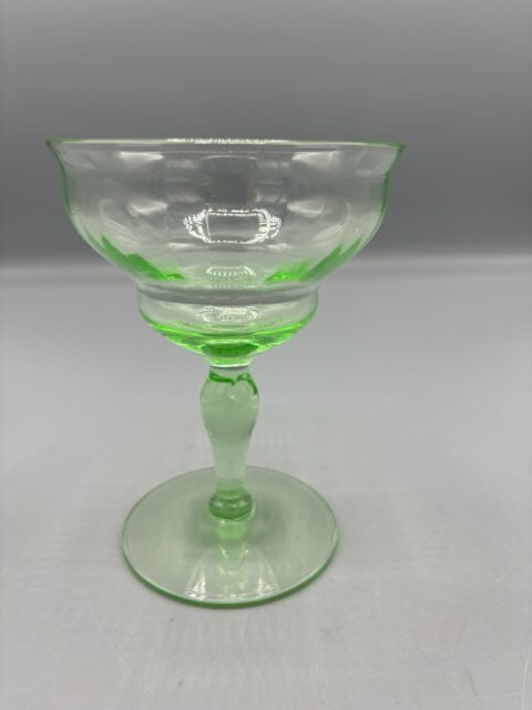 Uranium green champagne glass