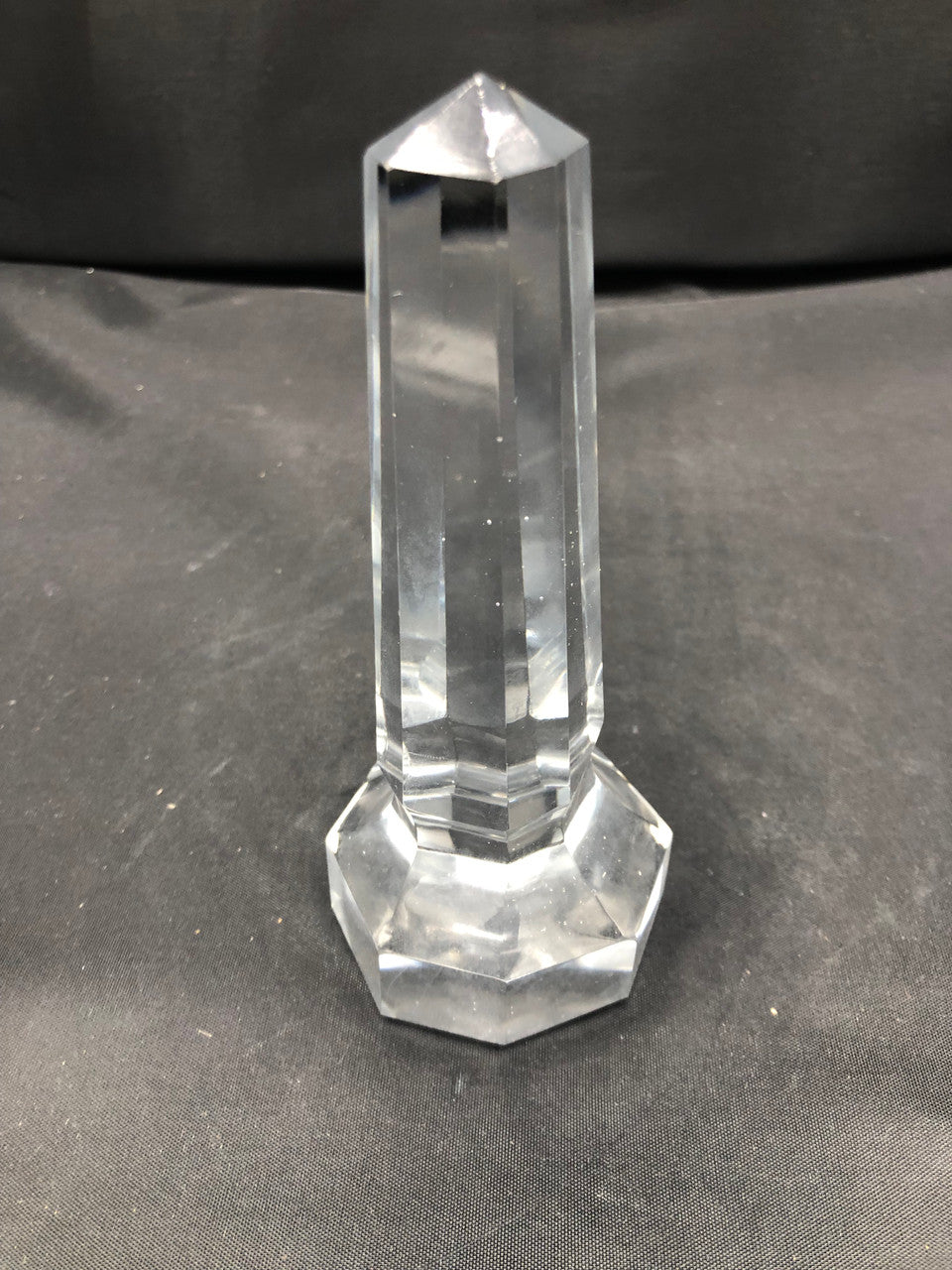 Glass Obelisk with Octogonal Base