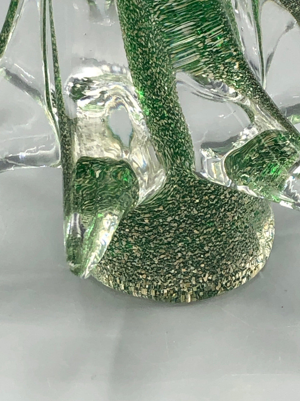 Beautiful Art glass Christmas Tree with silver glitter