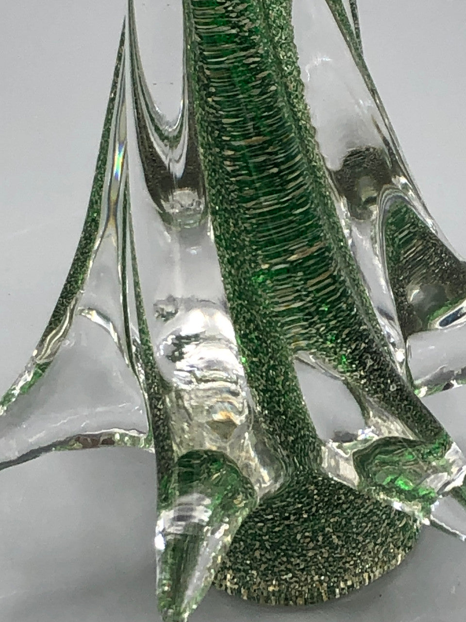 Beautiful Art glass Christmas Tree with silver glitter
