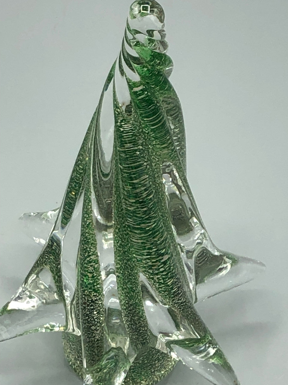 Beautiful Art glass Christmas Tree with silver glitter