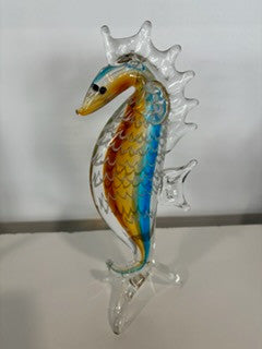 Seahorse tri color glass