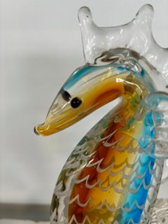 Seahorse tri color glass