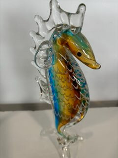 Seahorse tri color glass