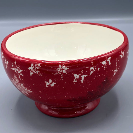 Red Snowflake Soup Bowl